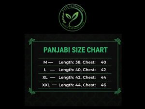 Men's Purple Embroidered Cotton Punjabi 7 size chart